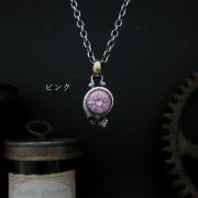 大きな石のネックレス/ピンク